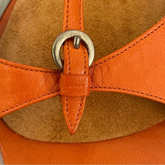 Sigerson Morrison Leather Strappy Sandals 8 in Fire Orange - Picture 12 of 13